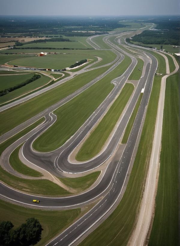 long office hallway tunnel view with gall doors on the sides